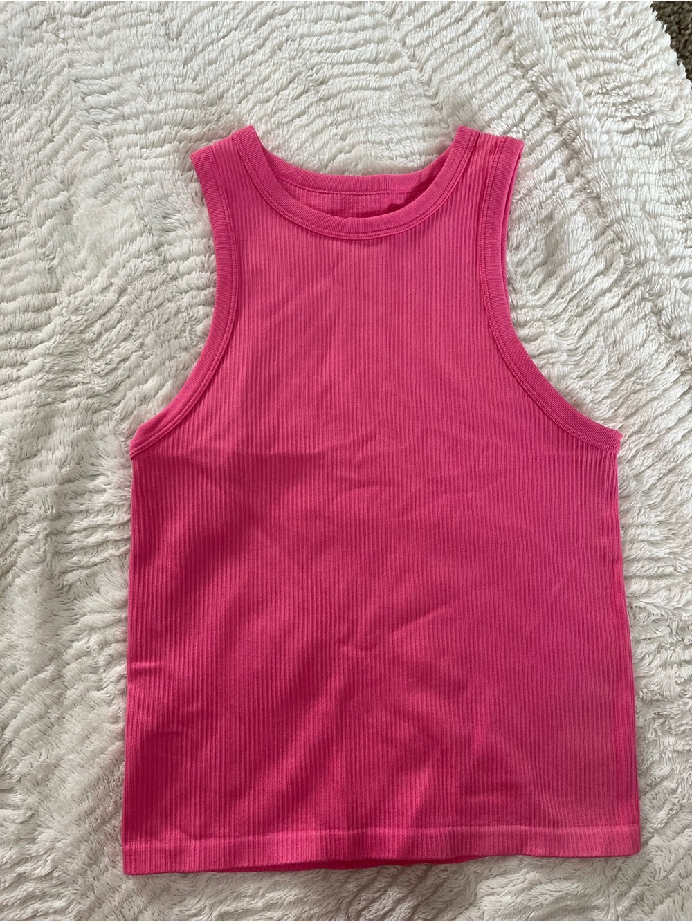 Ribbed Pink Tank Top